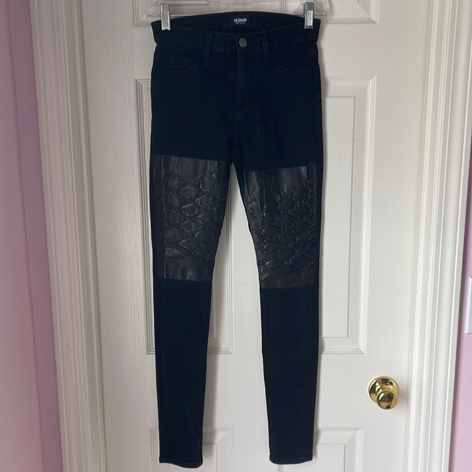 Hudson Skinny Jeans With Thigh Accents